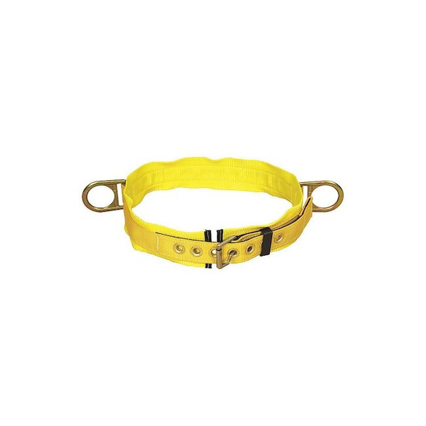 Body Belt, 2 D-Rings, Hips Location, Stainless Steel, Includes Padding: Yes ,L