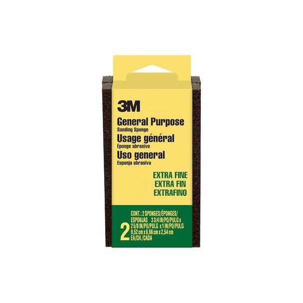 3m Sanding Sponge,Extra Fine,3 3/4"L,2/Pack CP-000-2P Pack of 12