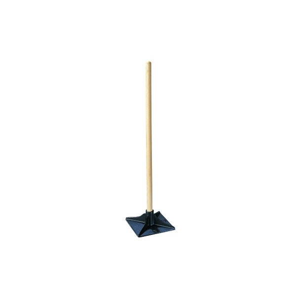 Tamper, 10 in x 10 in, Steel, 42 in Hardwood Handle