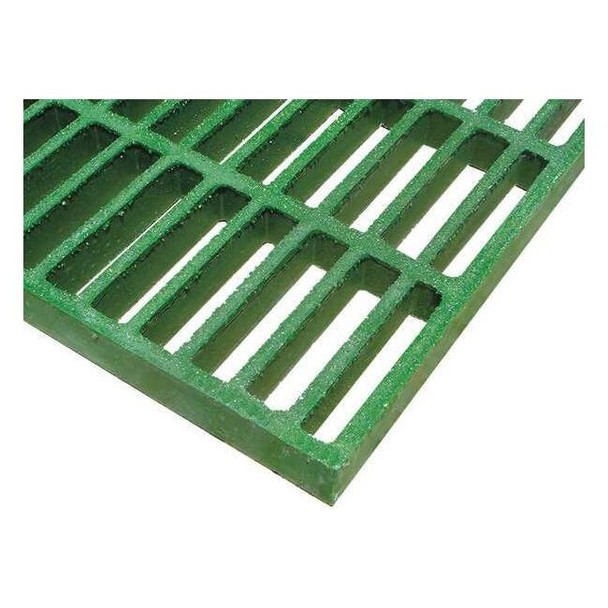 Fiberglass Molded Grating, 36 in Span, Grit-Top Surface, Corvex Resin, Green