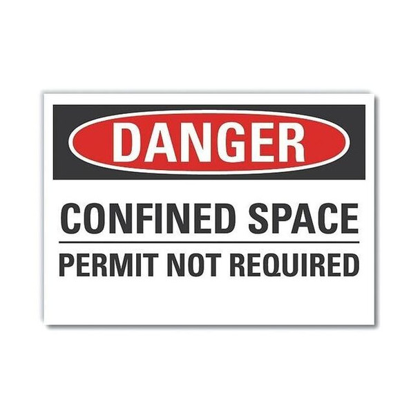Lyle Refl Decal Danger Confined,5"x3-1/2", LCU4-0534-RD_5X3.5 LCU4-0534-RD_5X3.5