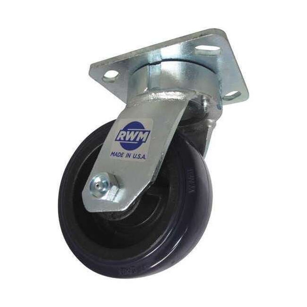 Rwm Plate Caster,Swivel,Polyurethane,6 1/2"H 65-UPR-0520-S