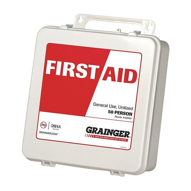First Aid Kit and Housing, Plastic 143 Components, 50 People Served