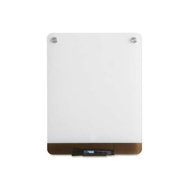 Iceberg Dry Erase Board, Glass, 16 in, 12 in, No Frame Frame, White, Gloss 31120