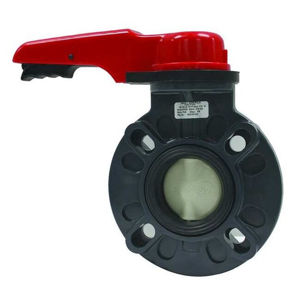 Asahi Butterfly Valve,2-1/2" Pipe Size,PVC 173730025