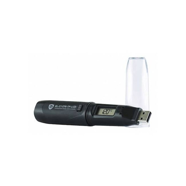 Lascar Thermistor Probe Data Logger,5.31" D EL-21CFR-TP-LCD