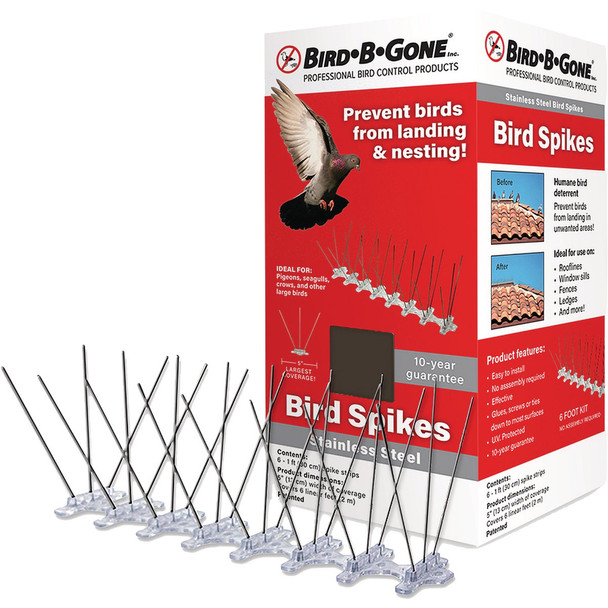Bird-B-Gone 5 In. x 6 Ft. Stainless Steel Bird Repelling Spikes MM2001-5/6