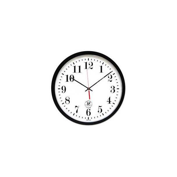 Chicago Lighthouse Atomic Slimline Contemporary Clock 16-1/2"" Black