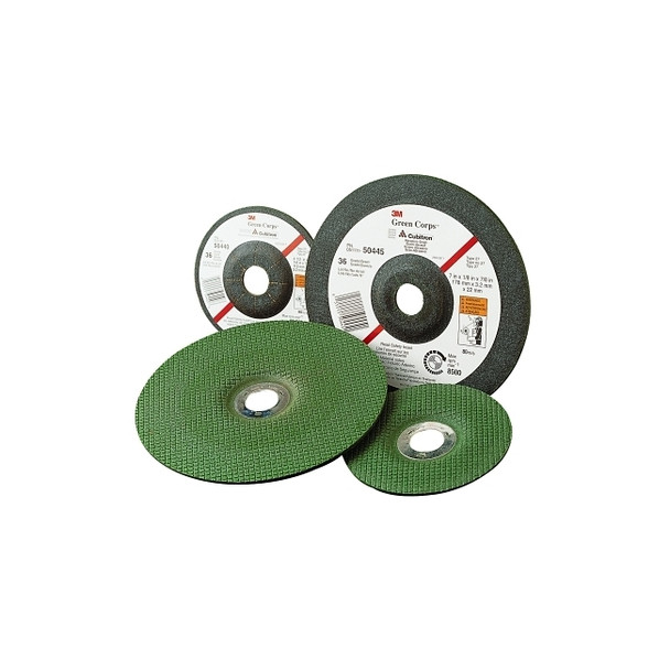 Green Corps Flexible Grinding Wheel, 4 1/2" Dia, 7/8 Arbor,  1/8" Thick, 60 Grit