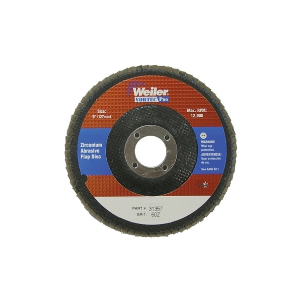 5" Vortec Pro Abrasive Flap Disc, Angled, Phenolic Back