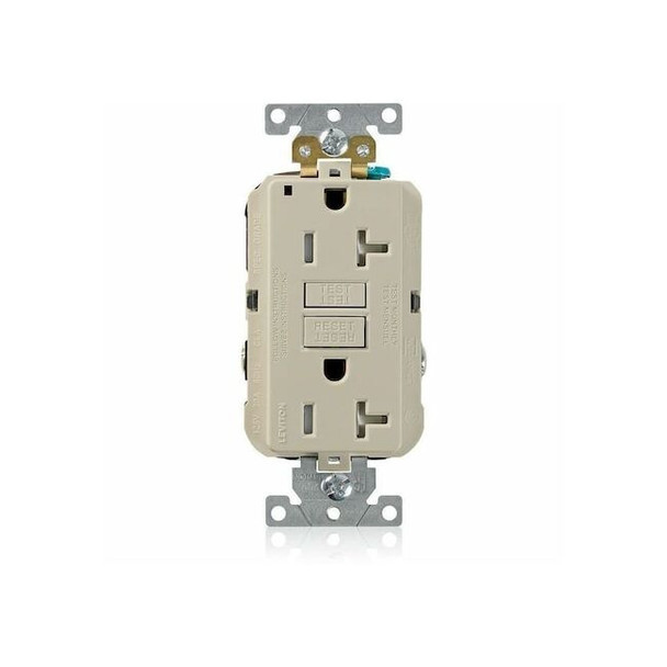 Leviton Plugs&Rcptcls,20A,125VAC,Ivory,Polycarb G5362-TI