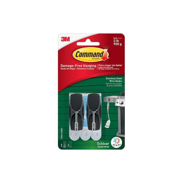 Command Hook, Gray, Plastic, 3/4 in D, 2/Pack 17065S-AWES Pack of 24
