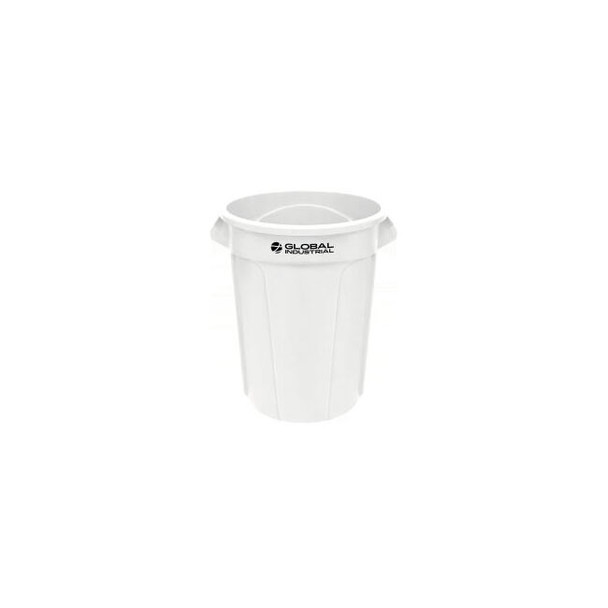 Global Industrial Plastic Round Trash Can 32 Gallon White