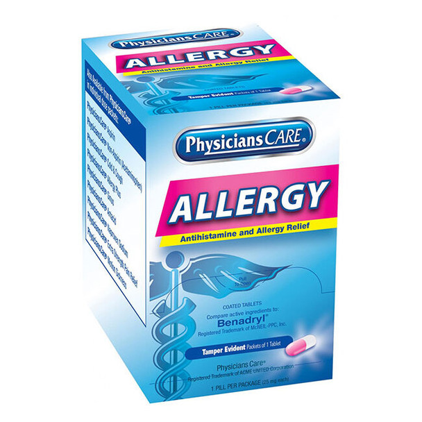 Allergy Antihistamine, 25 mg, 1 Pkg/50 Each