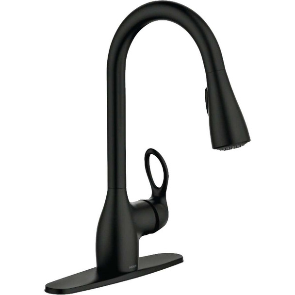 Moen Kleo Matte Black Single-Handle High-Arc Kitchen Faucet CA87011BL