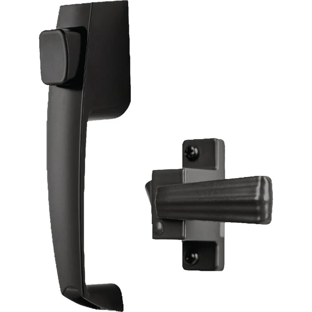 Wright Black Push Button Latch with 1-3/4 In. Hole Spacing V333BL