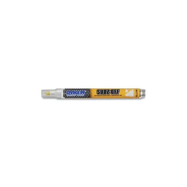 SUDZ OFF® Detergent Removable Temporary Marker, Yellow, Medium Pack of 12