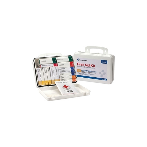 25 Person 16 Unit ANSI A First Aid Kit, Plastic Case, Wall Mount, Carry Handle
