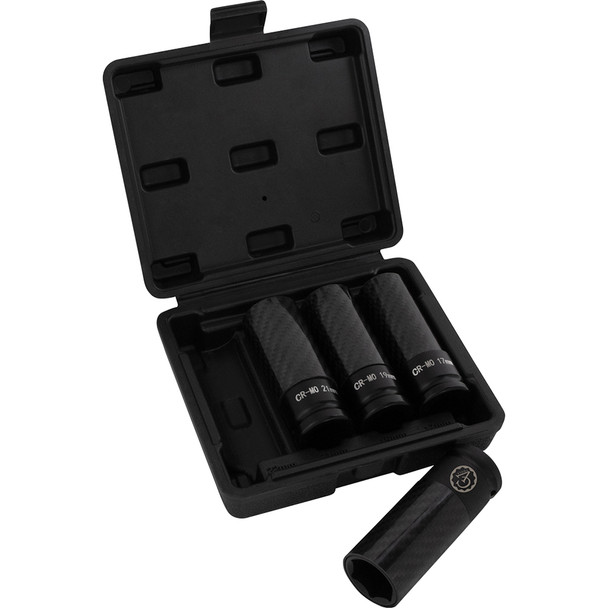 4PC IMPACT SOCKET SET W/CARBON FIBER SLEEVE 43380