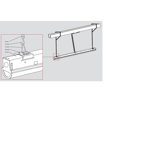 Keystone KT-MSLED-VH-KIT V-Hook + Chain Kit for Keystone Micro Strip
