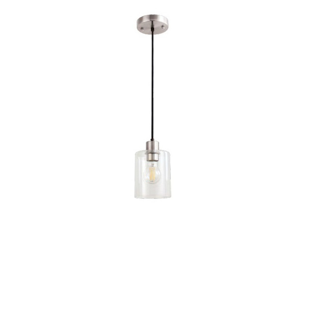 ASL Lighting RFCGSRC Round Clear Satin Nickel LED Pendant Fixture (Lamp Not Included)