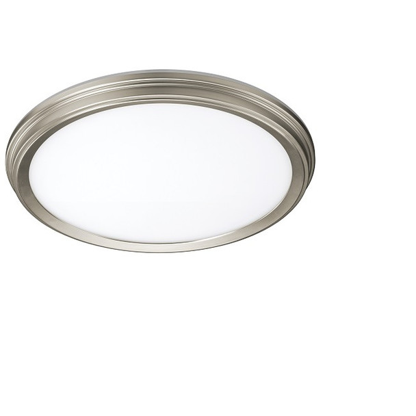 ETI 56572114 11" Snap-Fit LowPro Brushed Nickel Deco LED Flushmount 14W CCT Select w/ Nightlight