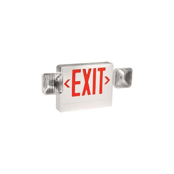 TCP 20784 LED Emergency Exit Combo Unit Red Letters White Housing