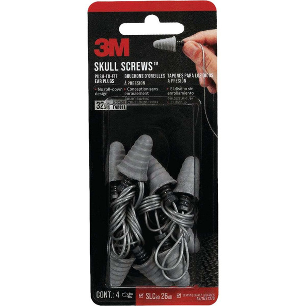3M Skull Screws Corded Earplugs (4-Pair) 92502-DC