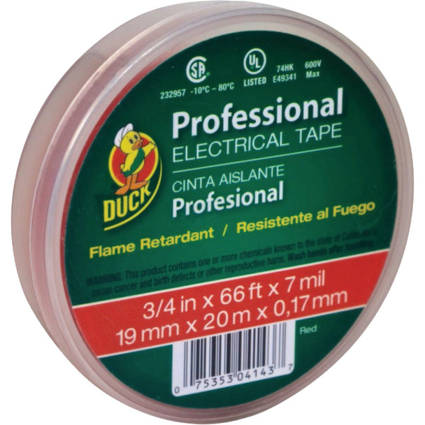 Duck Brand 0.75 In. x 66 Ft. x 7 mil Red Professional Electrical Tape 300878