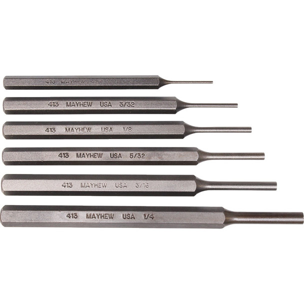 Mayhew Tools Pin Punch Set (6-Piece) 89035