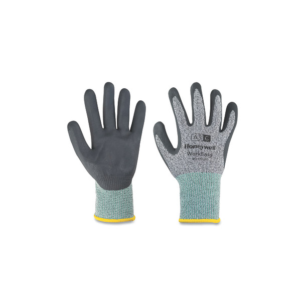 WorkEasy® Gloves, 5313G, Nitrile Palm Coating, Small, Gray/Green
