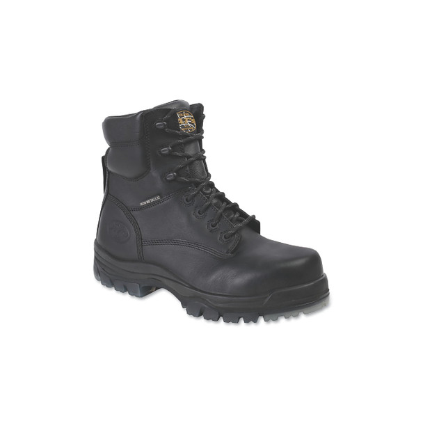 45 Series Composite Toe Safety Boots, Size 9, 7 in H, Leather, Rubber, Black