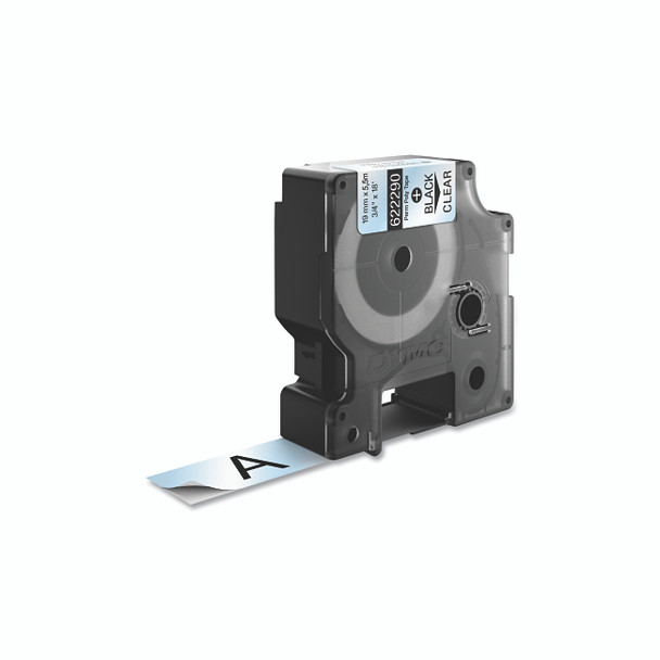 Industrial Rhino™ Permanent Polyester Label Cartridge, 3/4 in W x 18 ft L, Black Print on Clear Background