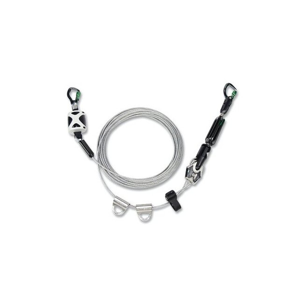Temporary Horizontal Lifeline System, Cable, 60 ft L, 2 Man
