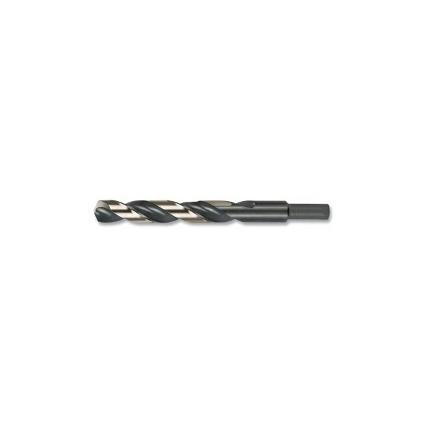 135° Heavy-Duty 3/8 in Reduced Shank Jobber-Length Drill Bit, 1879 with Flats, 0.4844 in dia Cutting, 5.875 in OAL, 31/64 in