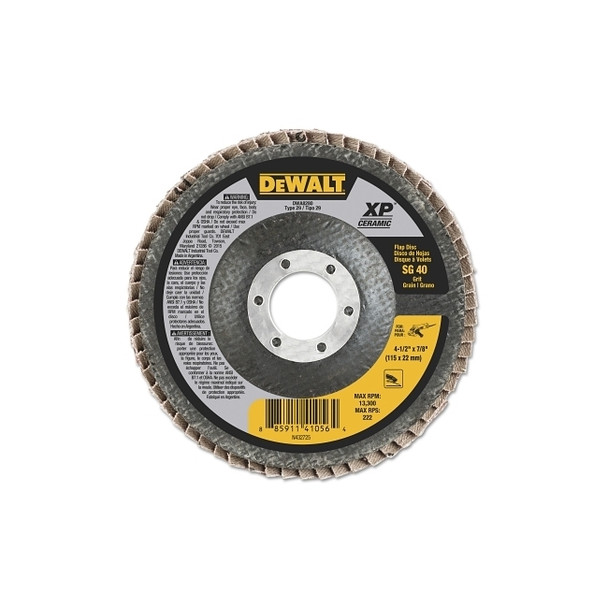 XP™ Ceramic Flap Disc, 4-1/2 in dia, 40 Grit, 7/8 in Arbor, 13300 RPM, T29