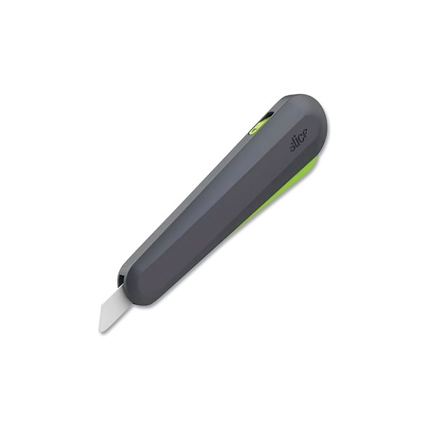 Squeeze-Trigger Utility Knife, 6.61 in L, Auto-Retractable Blade, Ceramic, Nylon Handle, Black/Green