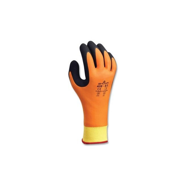 406 Water-Repellent Gloves, X-Large, Black/Orange