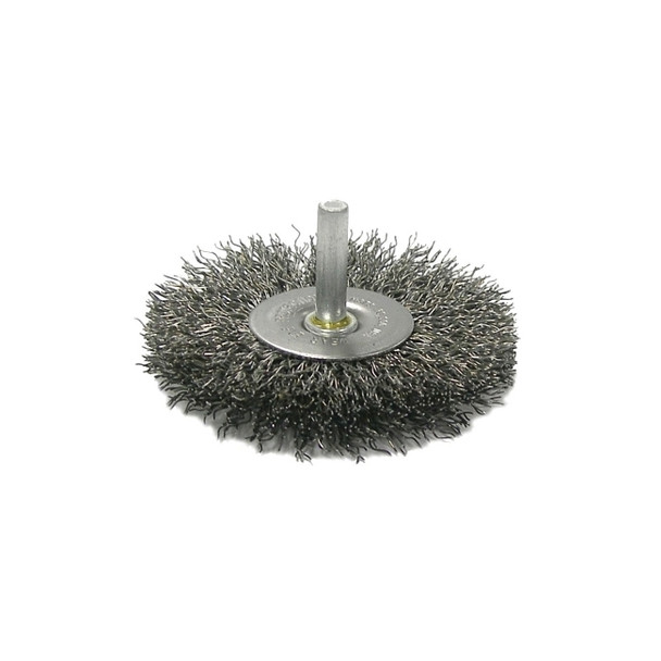 Crimped Wire Wheel, 4 in D, .008 Steel Wire