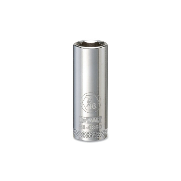 Socket, 3/8 in Drive, 7/16 in Opening, 6-point, Deep