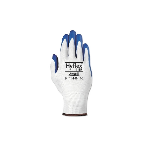 11-900 NBR Gloves, 8, Blue/White