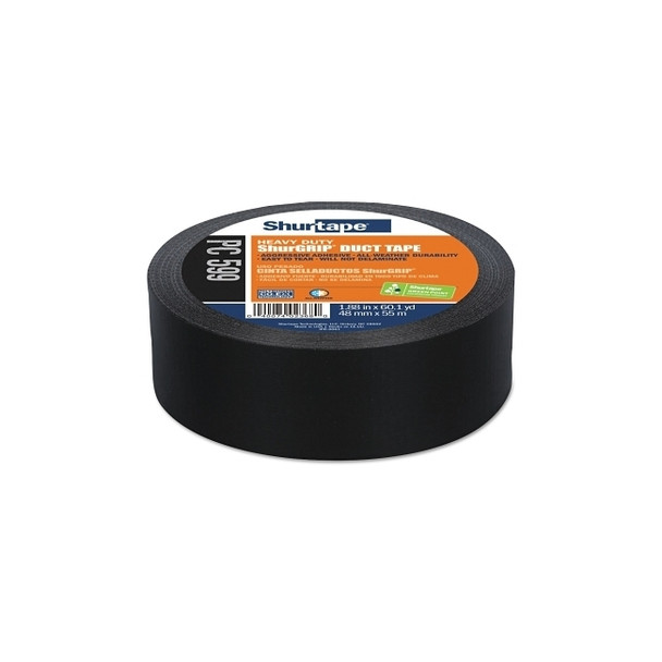 PC 599 ShurGRIP® Heavy-Duty Co-Extruded Duct Tape, 48mm W,  55m L, 9 mil thick, Black