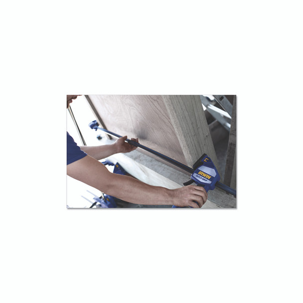 Heavy-Duty One-Handed Bar Clamp, Opening Max 26-7/8 in, Throat Depth 3-5/8 in, Capacity 18 in Pack of 2