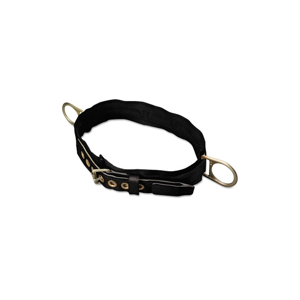 Body Belt, Nylon, 3 in Back Pad, Double Hip D-Rings, 42 in to 48 in Waist