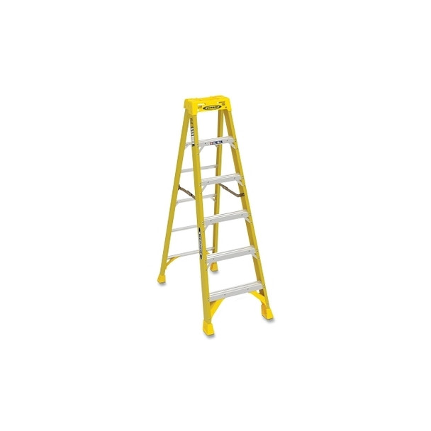 Fiberglass Stepladder, IAA, 6306, 6 ft L, 23.4 in W, 375 lb Load Capacity