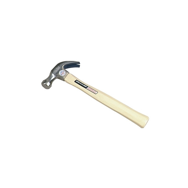 Octagon Nail Hammer, Forged Steel Head, Straight Hickory Handle, 13 in, 1 1/2 lb