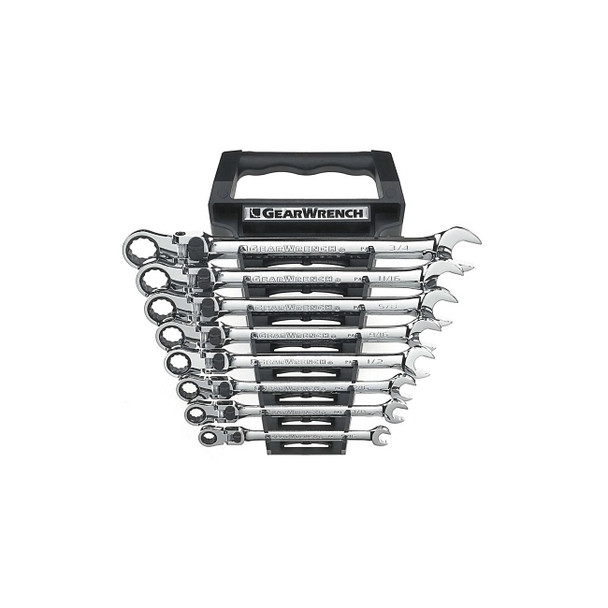 8 Pc XL Locking Flex Combination Ratcheting Wrench Sets, 12 Point, SAE