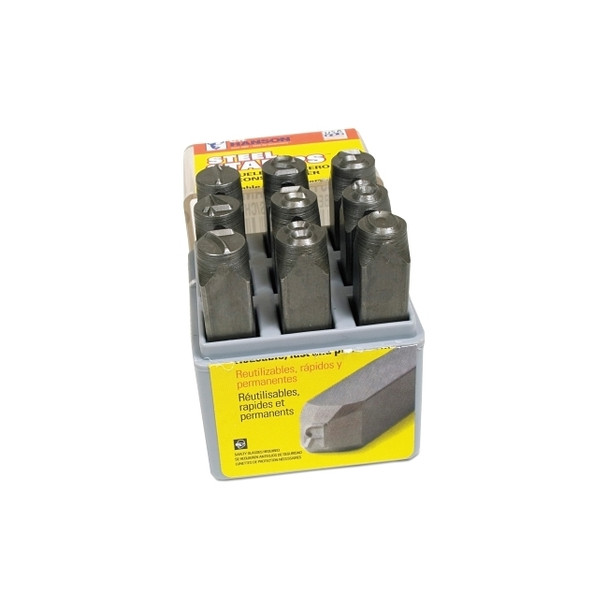 Standard Steel Hand Stamp Sets, 1/2 in, 0 thru 8