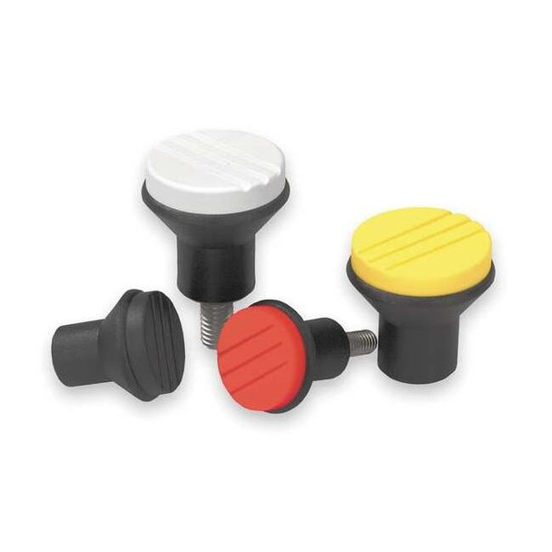 Mushroom Knob, Thermoplastic, Size: 1, D= M04, D1= 21, Comp: Steel, Cap: Black
