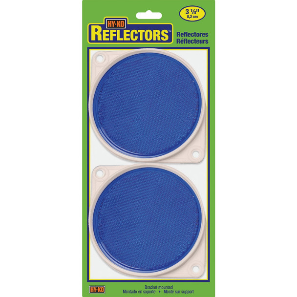 Hy-Ko 3-1/4 In. Dia. Round Blue Bracketed Nail-On Reflector (2-Pack) CDRF-3B